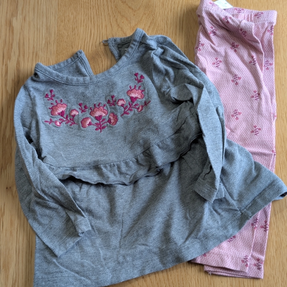 Carter's Gray and Pink Kids Matching Set